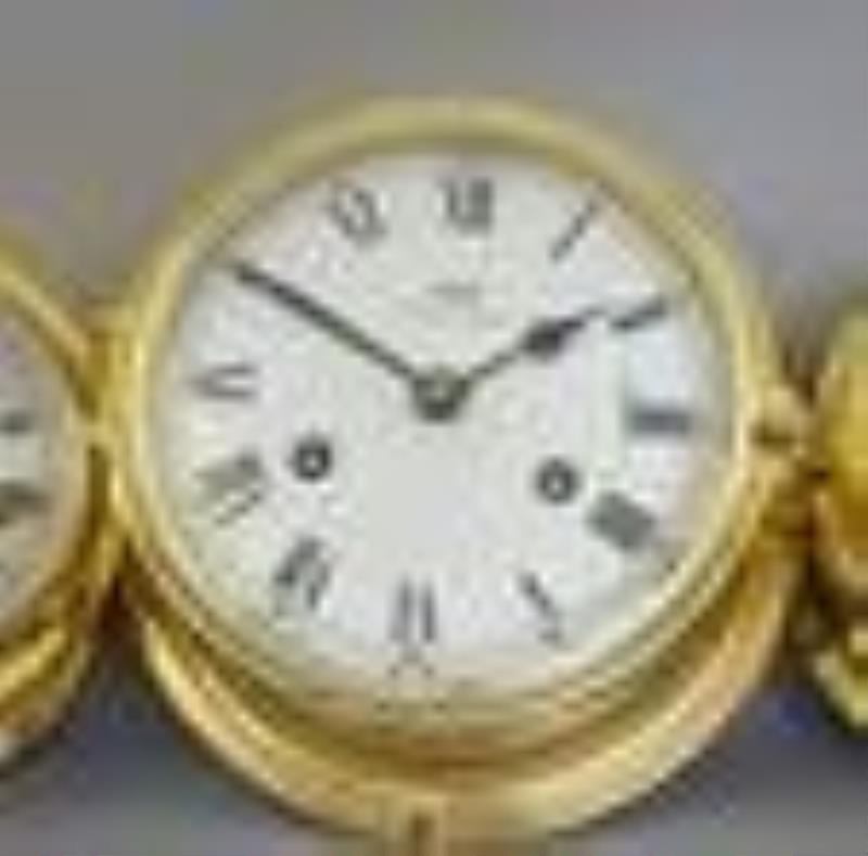 WEMPE & 2 more bell-clocks in round brass cases