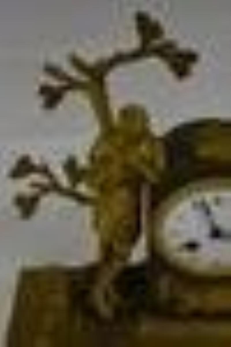 French Bronze Figural Mantle Clock