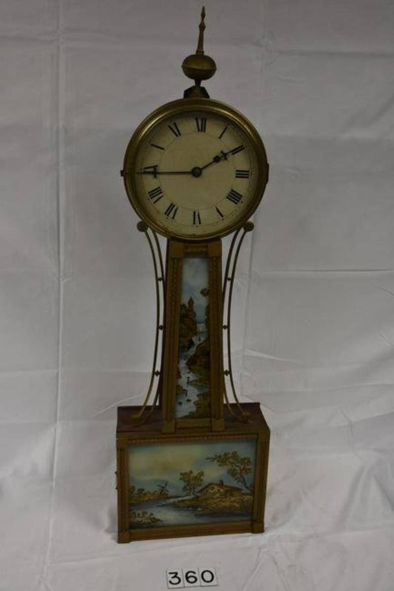 Banjo Clock with Reverse Painted Glass