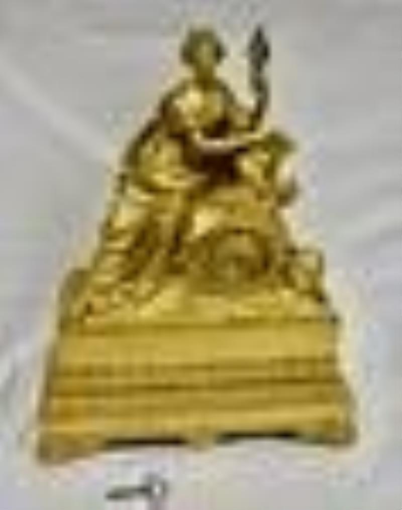 A Fine French Bronze Figural Statue Clock.