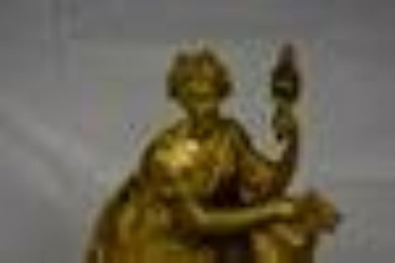 A Fine French Bronze Figural Statue Clock.