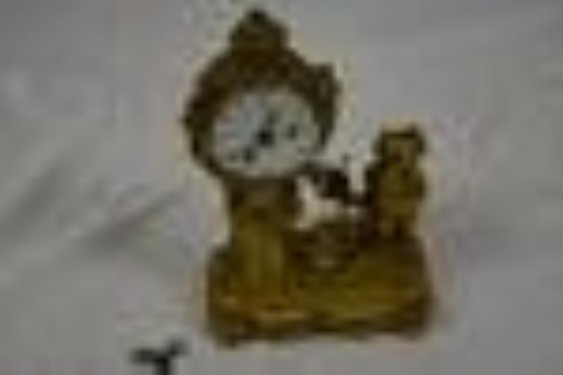 Bonze figural statue clock