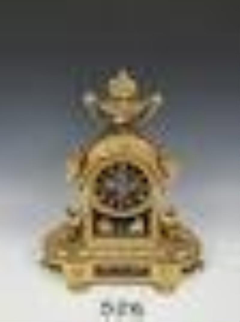 Fancy Bronze French Mantle Clock