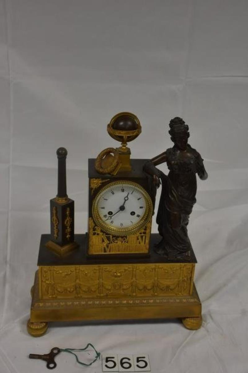 French Figural Brass Shelf clock