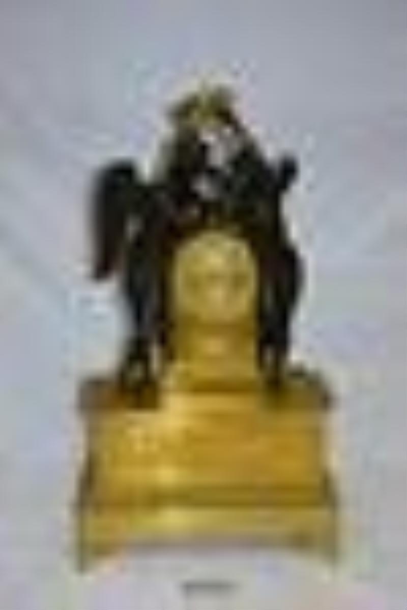 Rare French Gilt Bronze Amor & Psyche Clock
