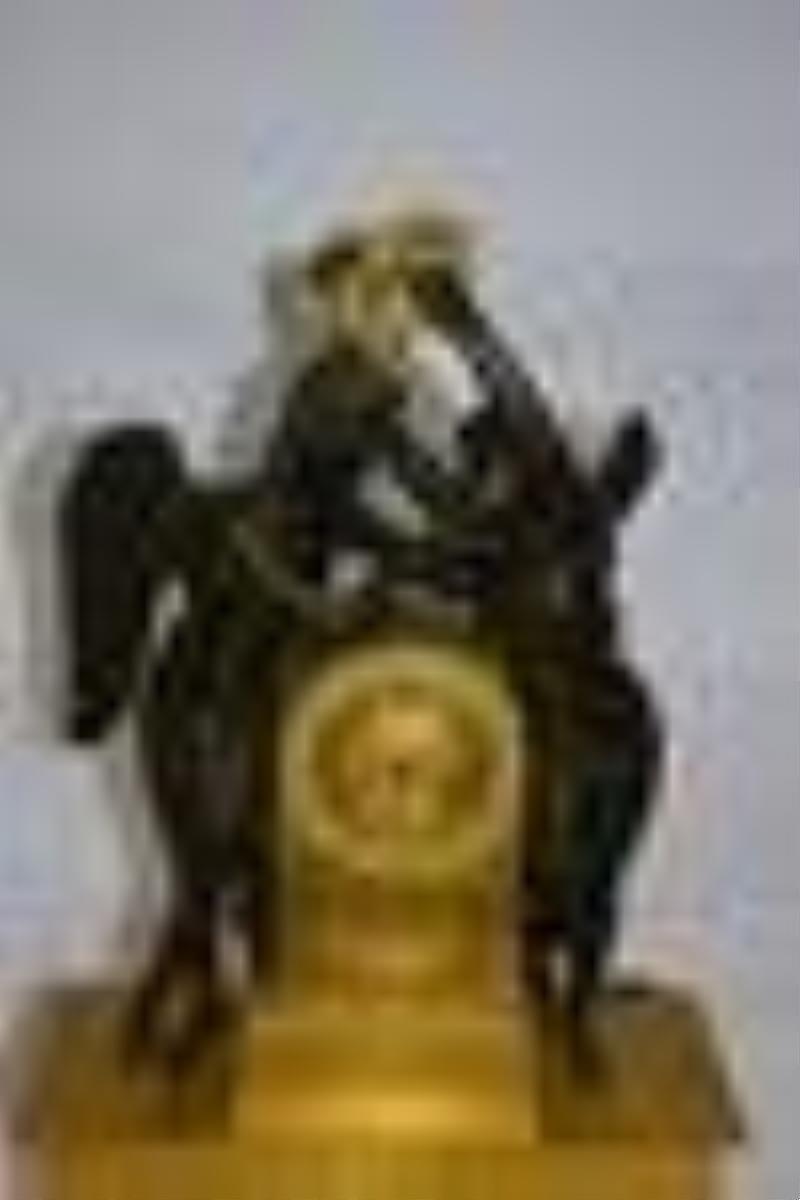 Rare French Gilt Bronze Amor & Psyche Clock