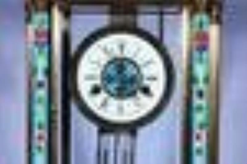Cloisonne Bronze Floral Mechanical clock