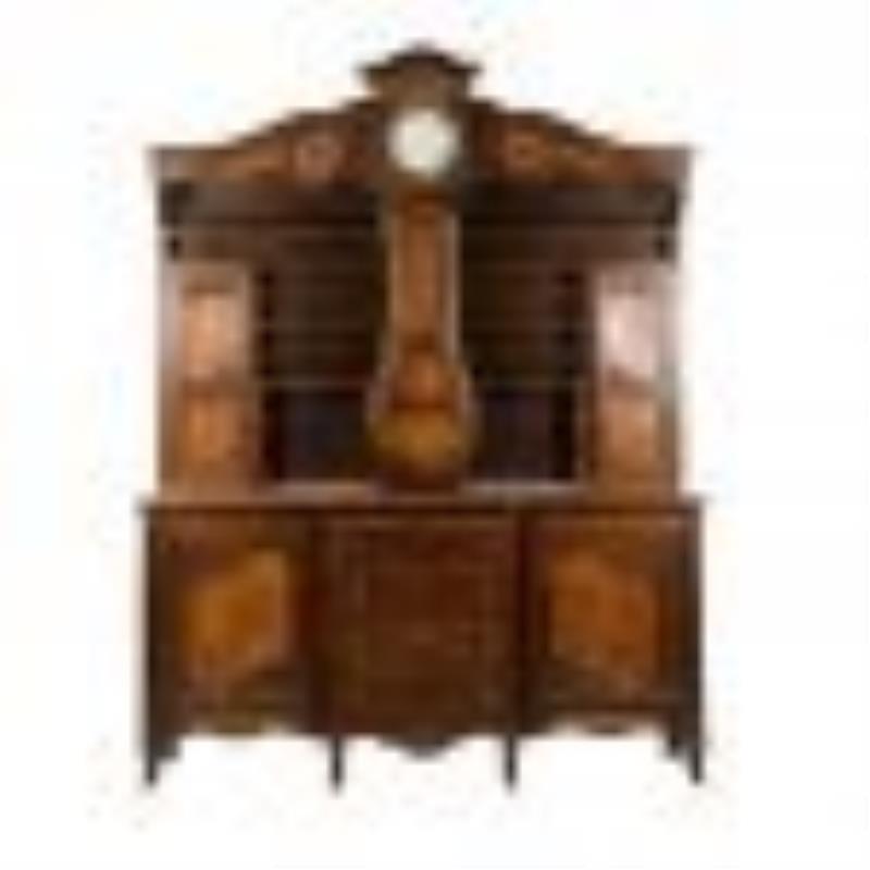 19th C. French Louis XV Style Clock Vaisselier Buffet