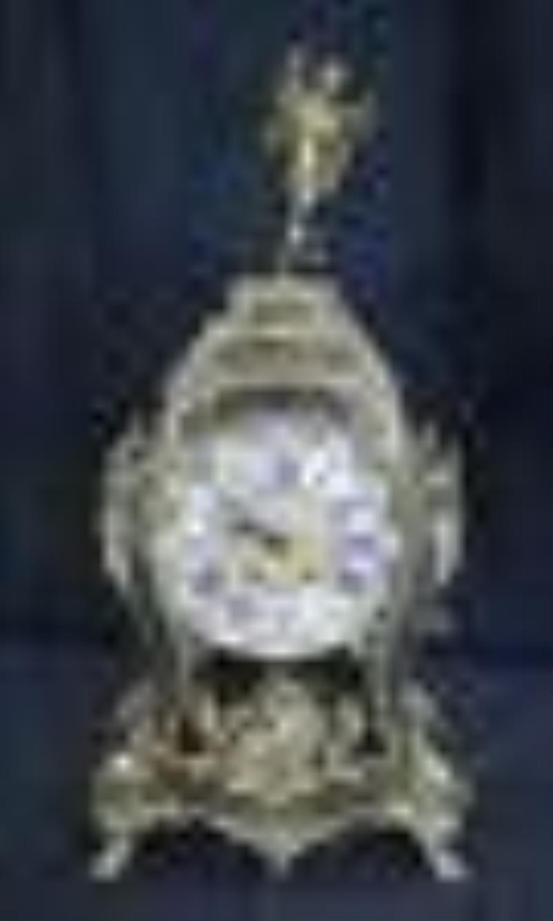 French boulle bracket clock with bronze angel