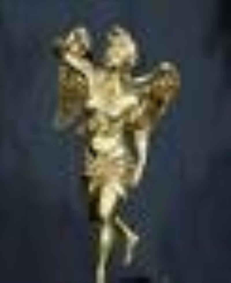 French boulle bracket clock with bronze angel