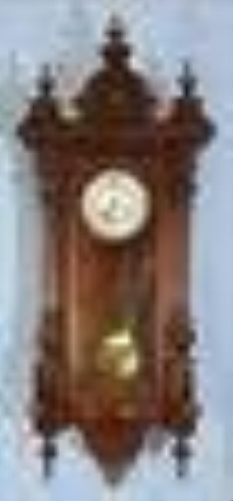 Late mahogany 19th century Vienna style wall clock