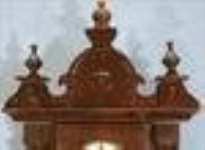 Late mahogany 19th century Vienna style wall clock