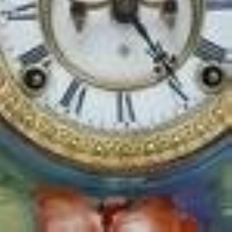 Royal Bonn Ansonia Painted Ceramic Mantel Clock.