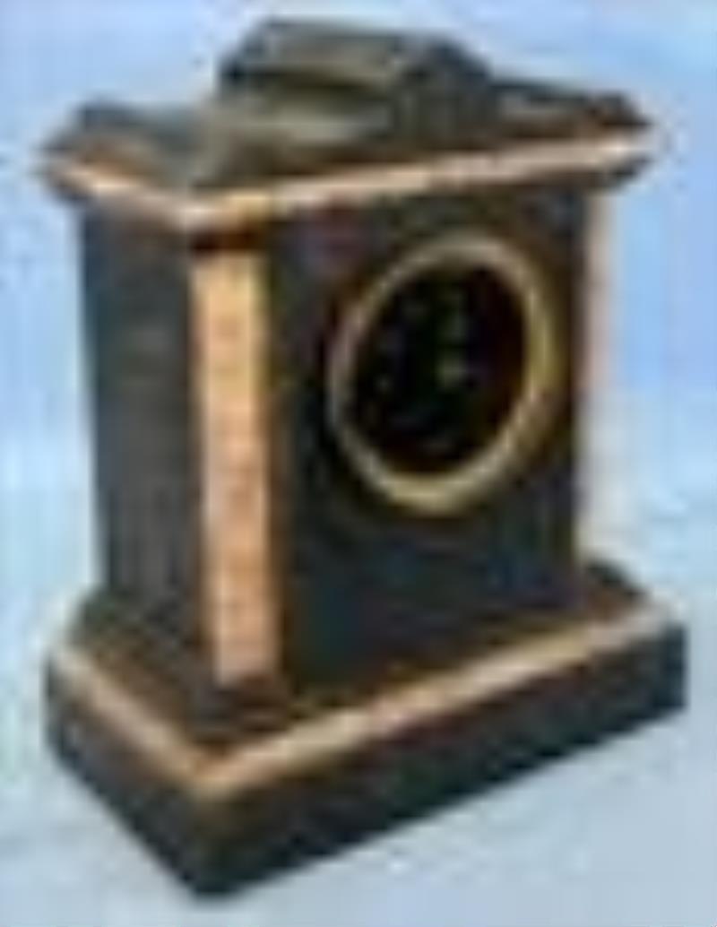 Marble English mantle clock with key, no pendulum