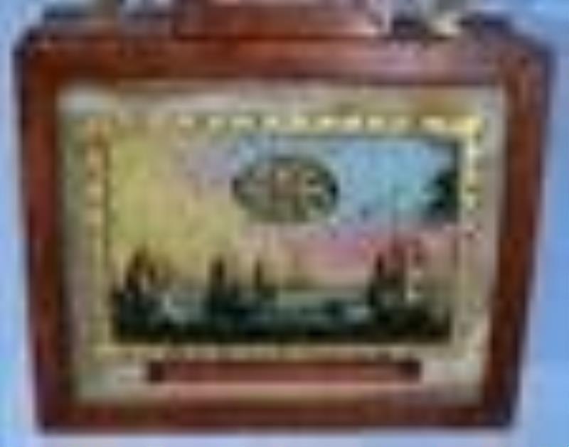 Early banjo clock with reverse painting and eagle crown