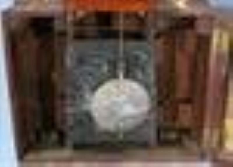 Early banjo clock with reverse painting and eagle crown