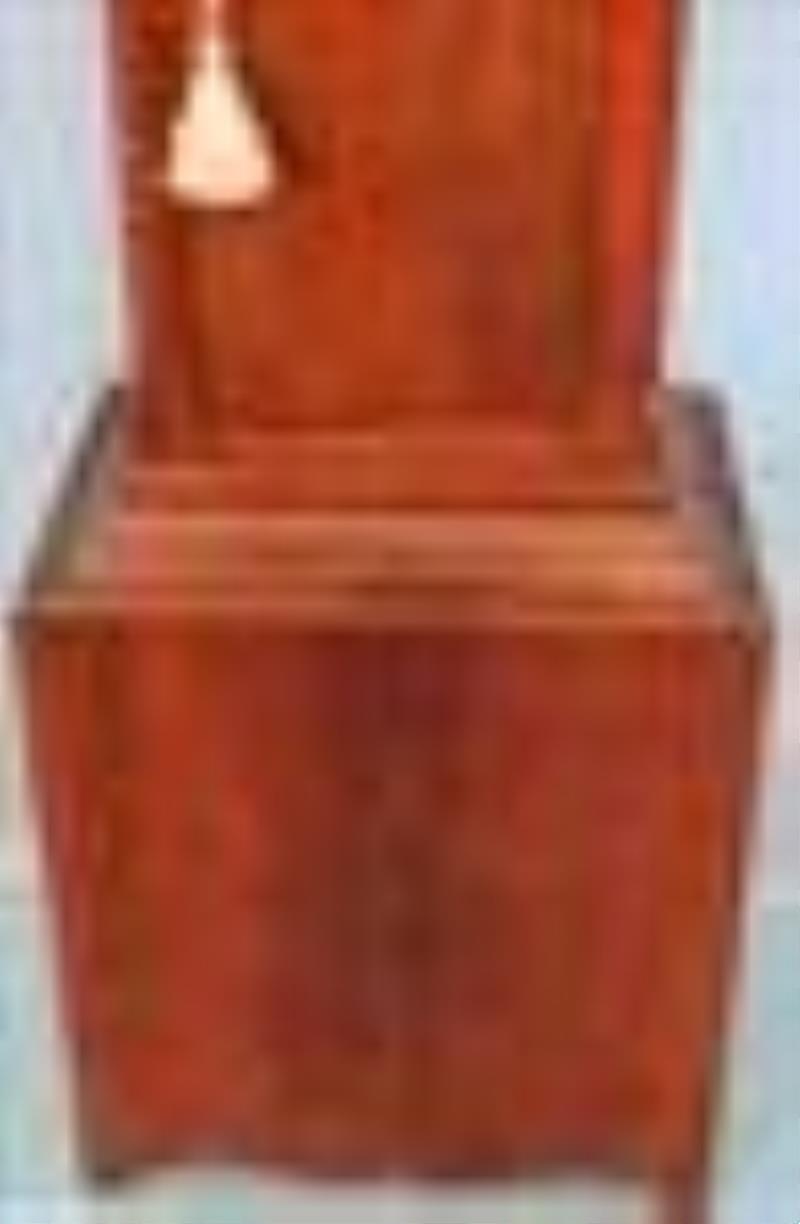 Early cherry grandfather clock, hand poured weights