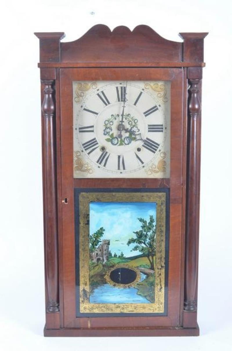 Daniel Pratt Jr Mahogany Column & Splat Shelf Clock