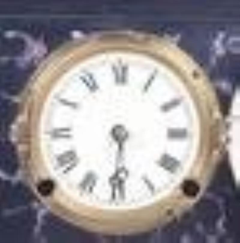 Chauncey & Jerome marbleized black iron mantle clock