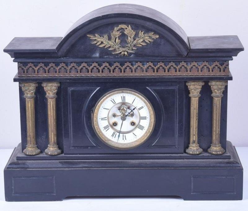 Ansonia black slate mantel clock