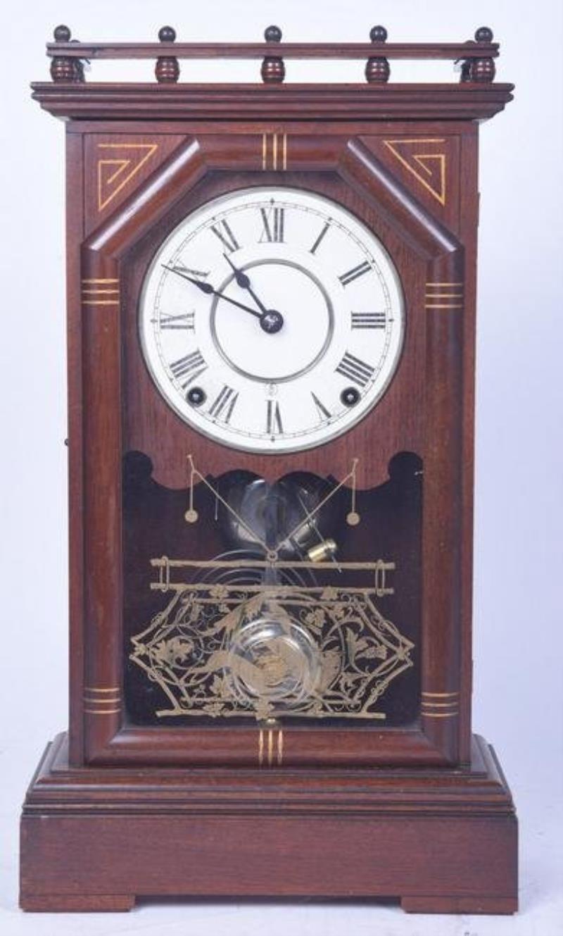 Walnut Seth Thomas ”Omaha” shelf clock