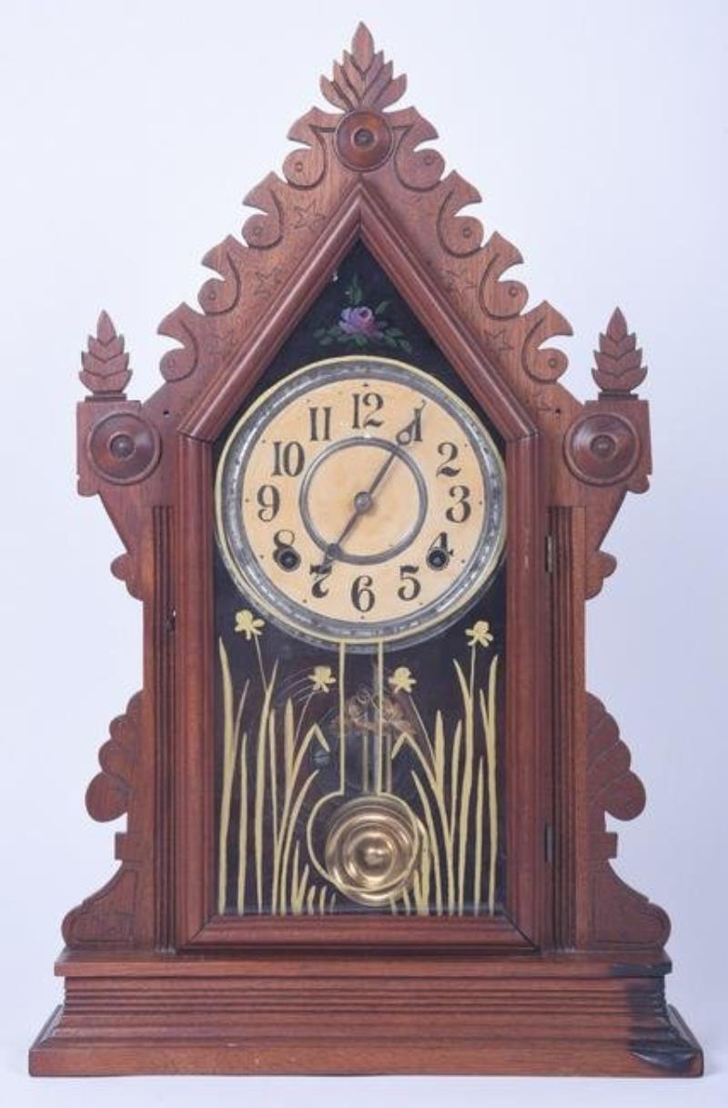 Walnut Ingraham & Co shelf clock