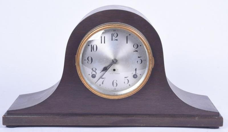 Mahogany Seth Thomas Tambour Mantle Clock