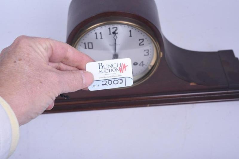 Mahogany Waterbury Tambour Mantle Clock