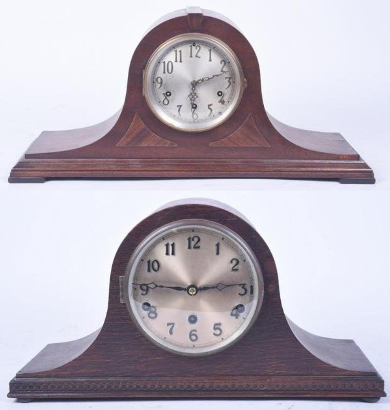 (2) Westminster chime tambour clocks