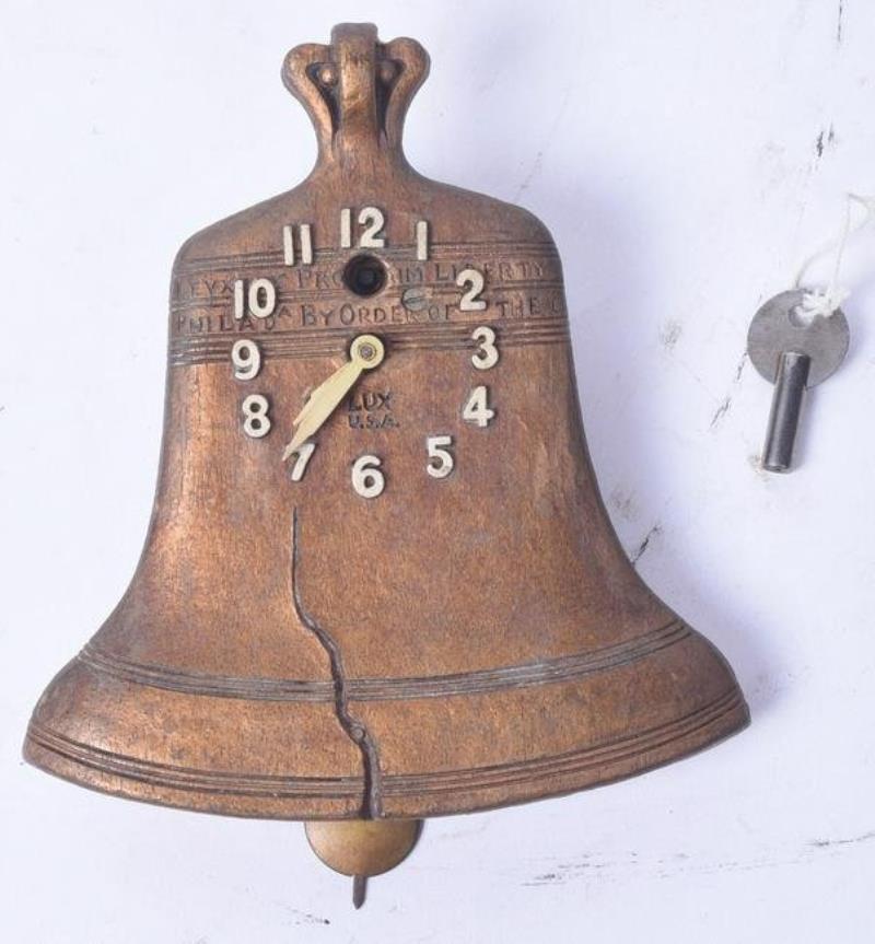 Novelty Lux Liberty Bell wall clock