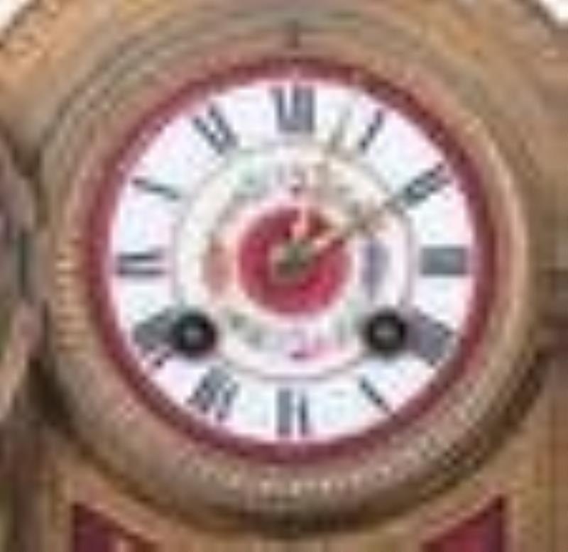 3-Piece patinated white metal French clock set