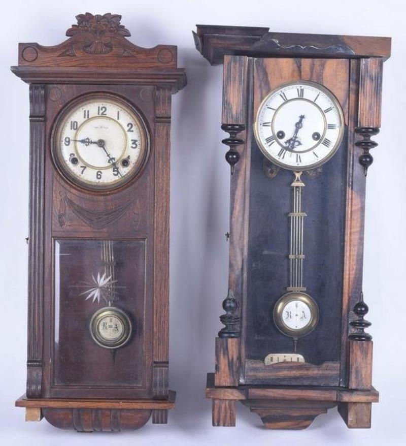 (2) Japanese Vienna style wall clocks
