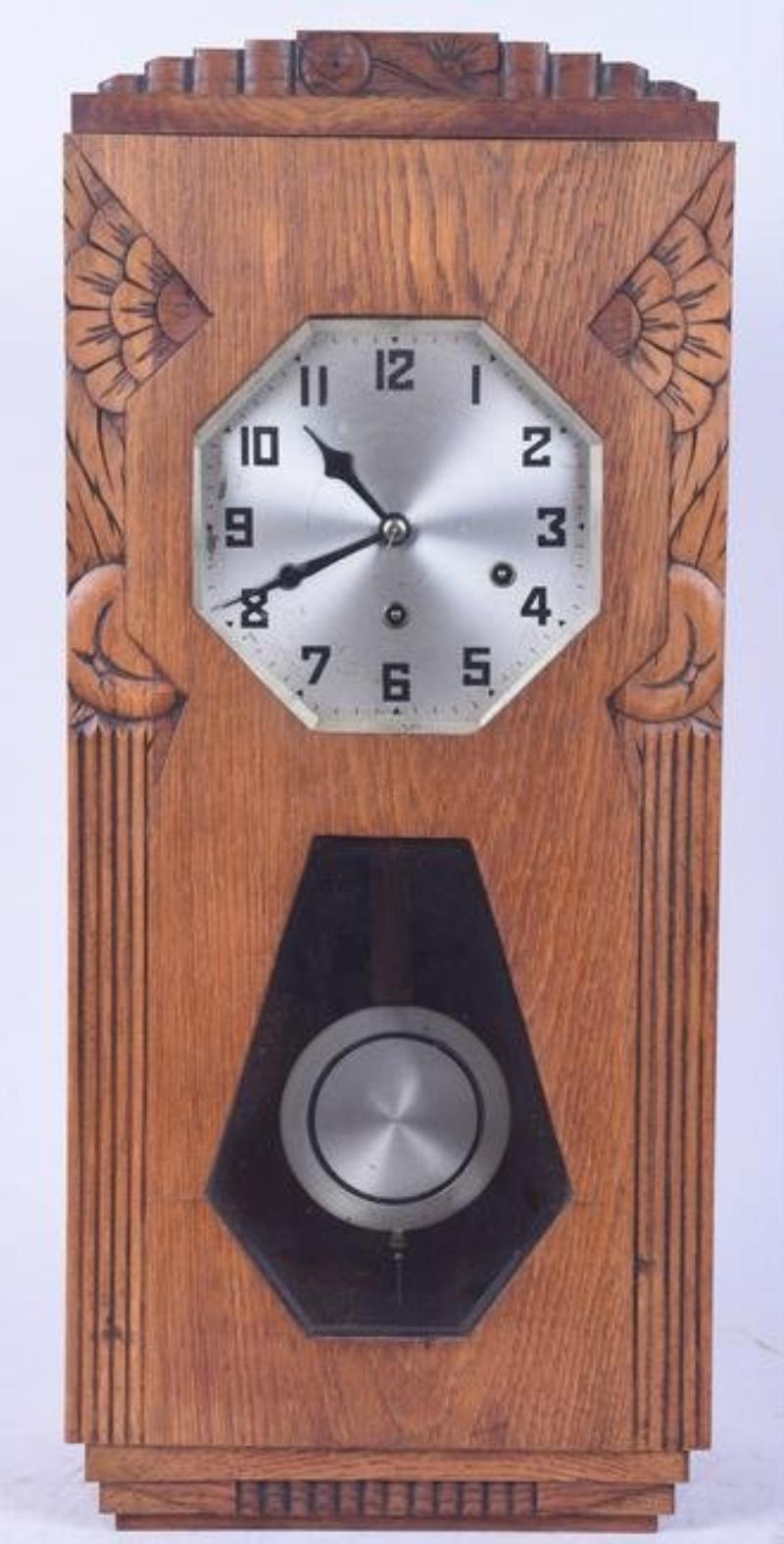 Junghans Oak 3 Hole Wire Chiming Wall Clock