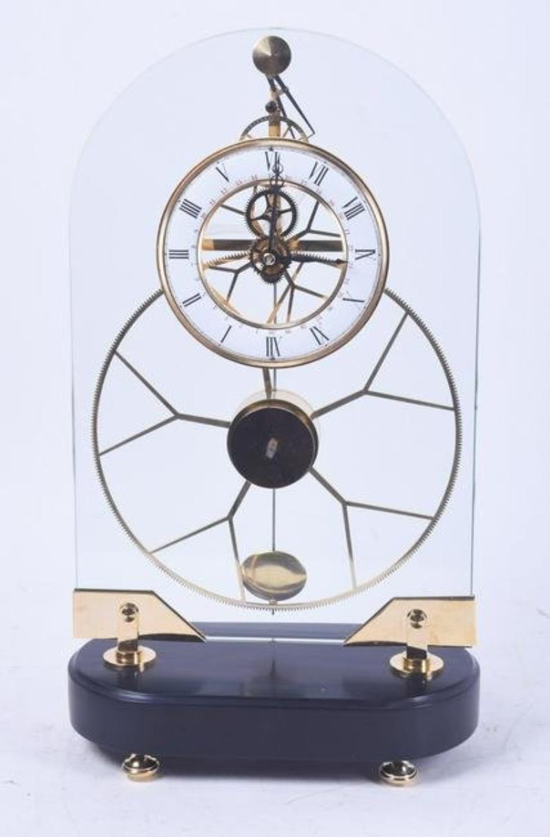 Plate Glass Skeleton Clock