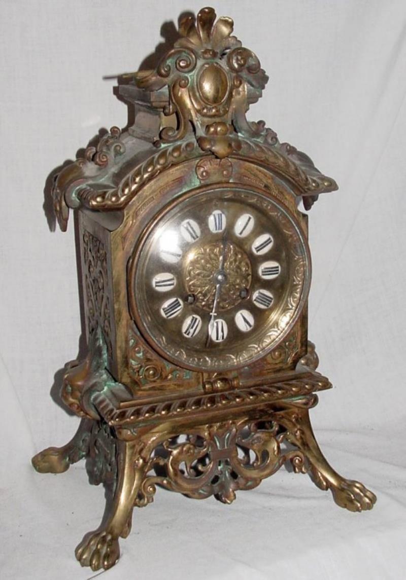 French Brass Mantle Clock