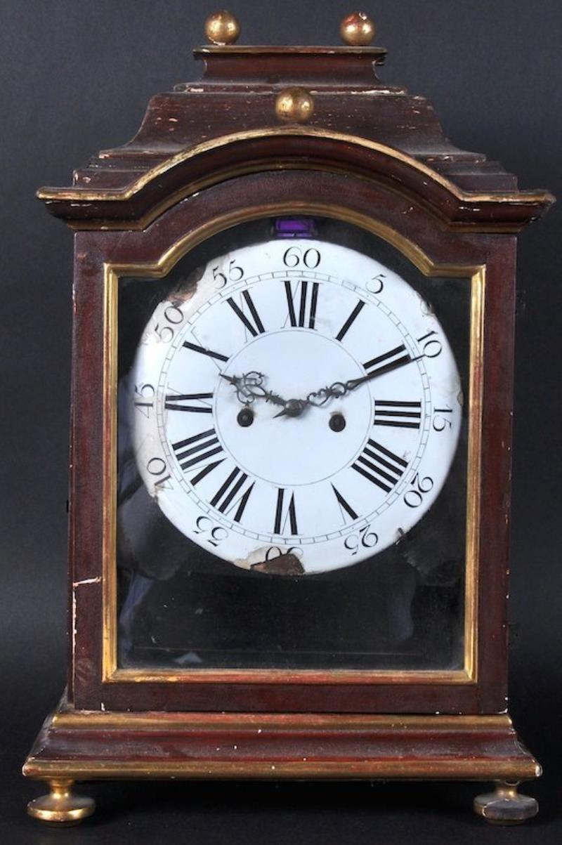 AN 18TH CENTURY AUSTRIAN BRACKET CLOCK with white