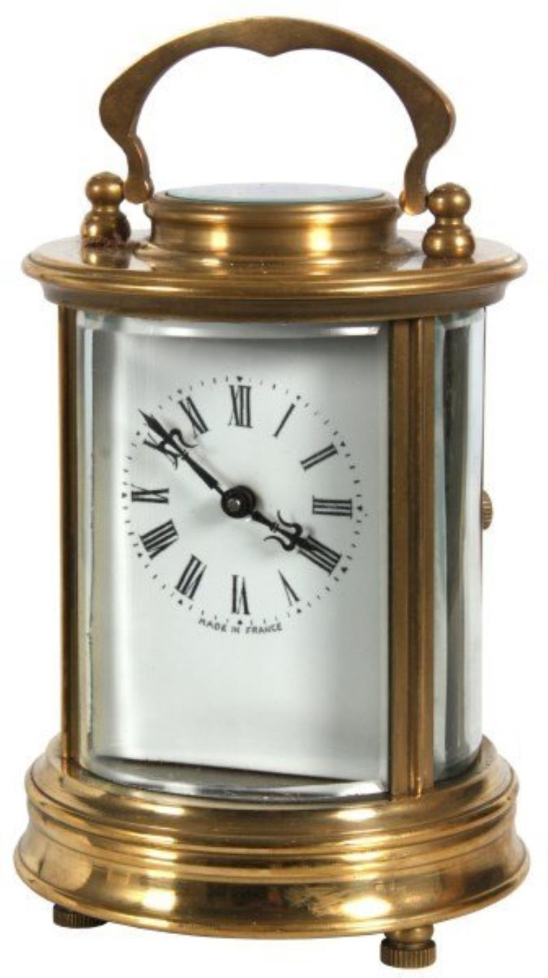 Cylindrical French Brass Carriage Clock