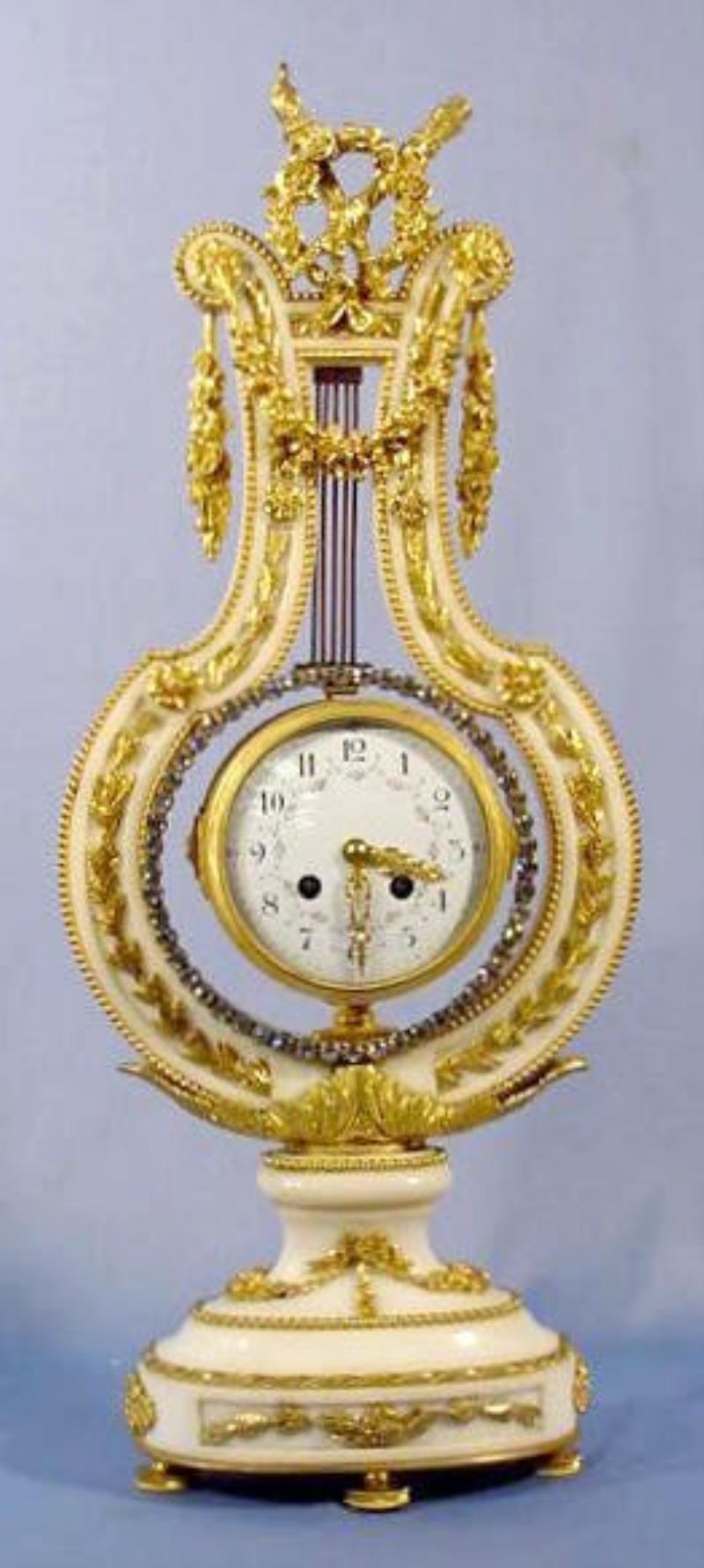 French Louis XVI Lyre Clock