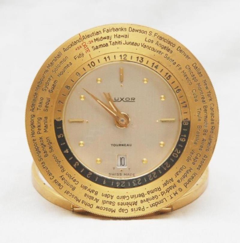 LUXOR TOURNEAU WORLD TIME TABLE CLOCK