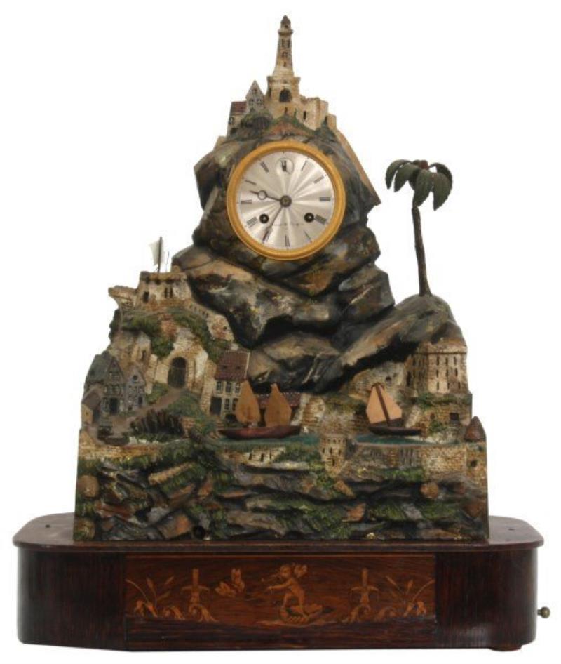 French Rocking Ship Automaton Mantle Clock