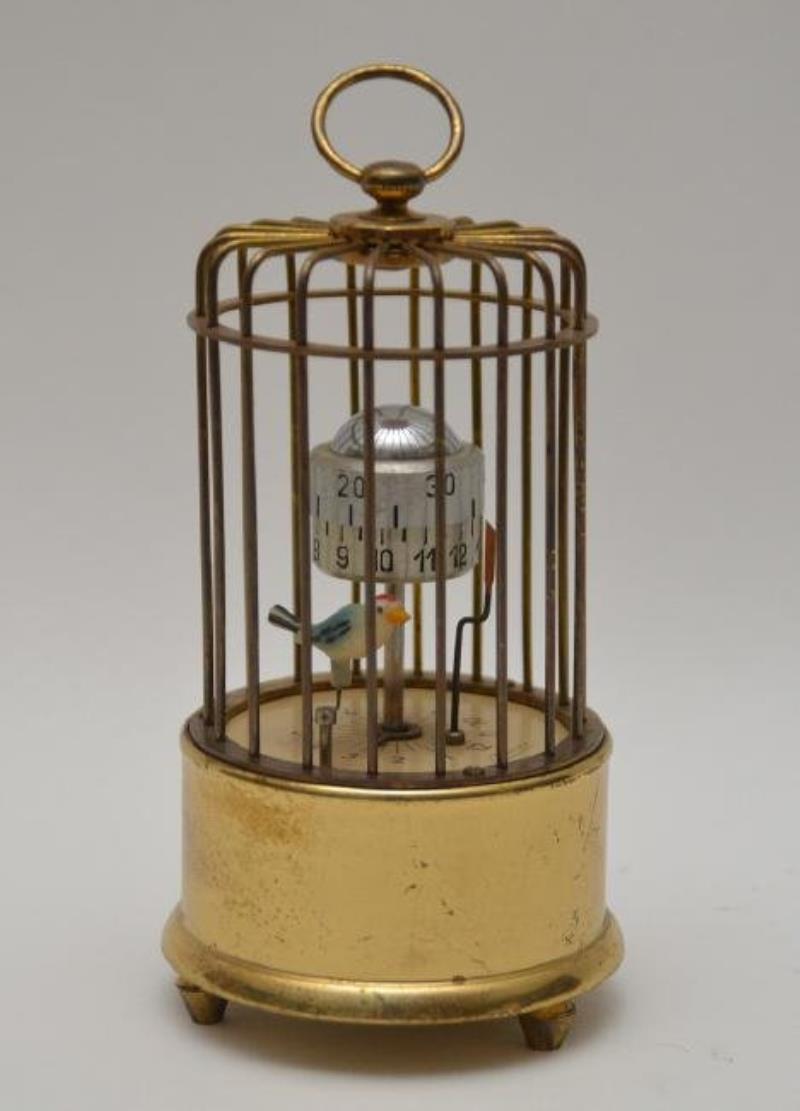 Vintage Kaise Novelty Bird Cage Novelty Clock.  Ht. 5