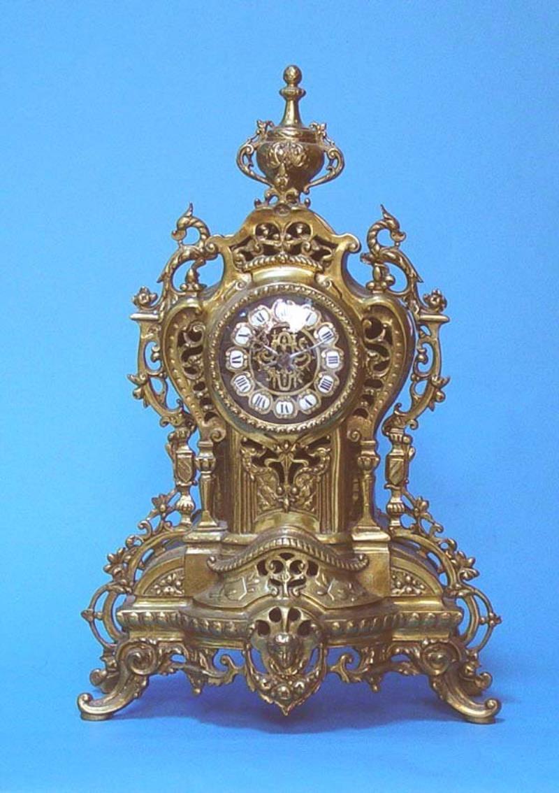 French Brass & Bronze Shelf Clock