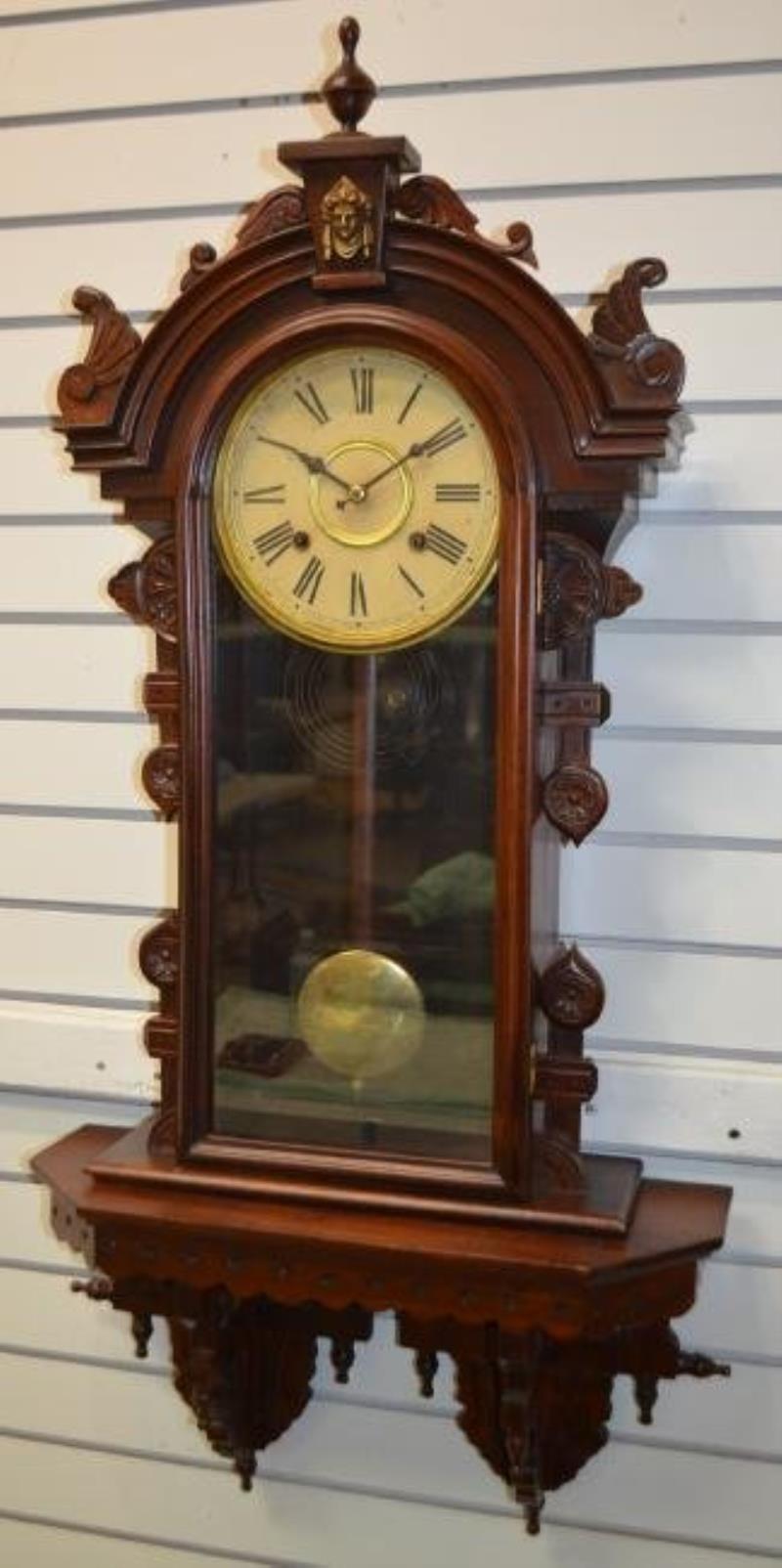 Foreign, Modern Mahogany Lady Head Shelf Clock