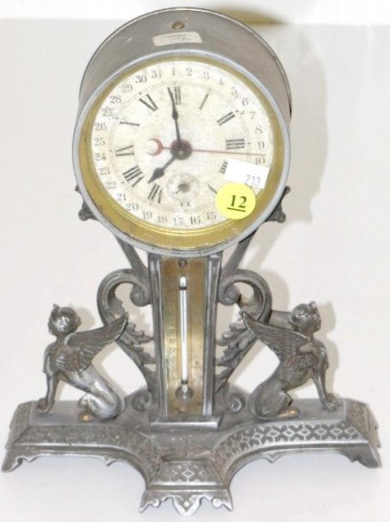 Calendar Clock w/Thermometer & Griffins