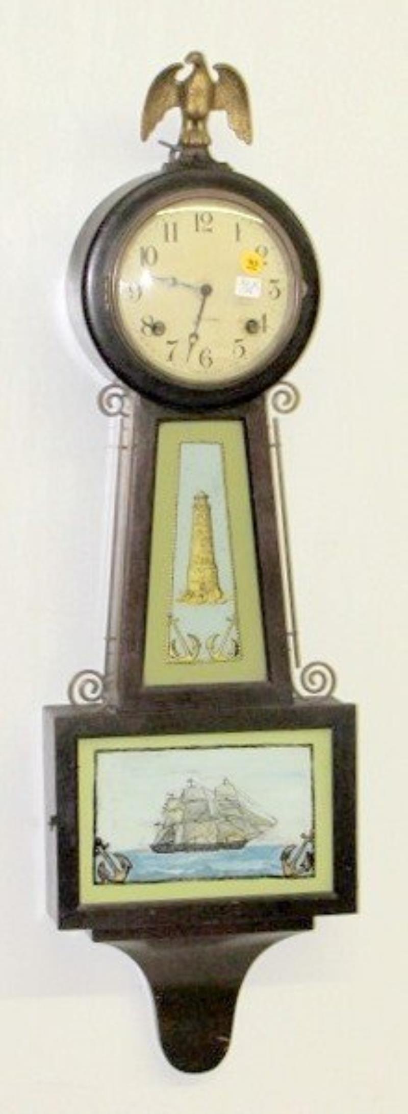 Sessions Banjo Clock w/Eagle Finial