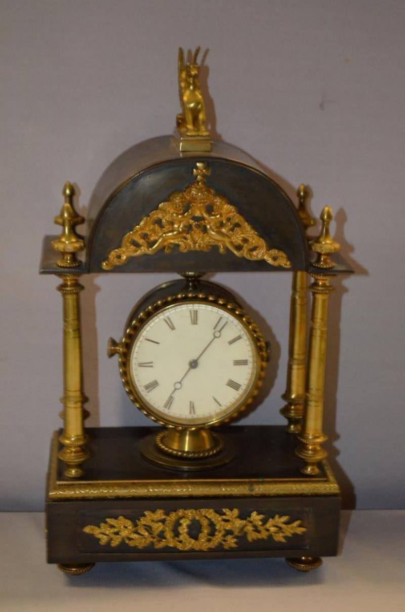 Antique Brass Portico Clock