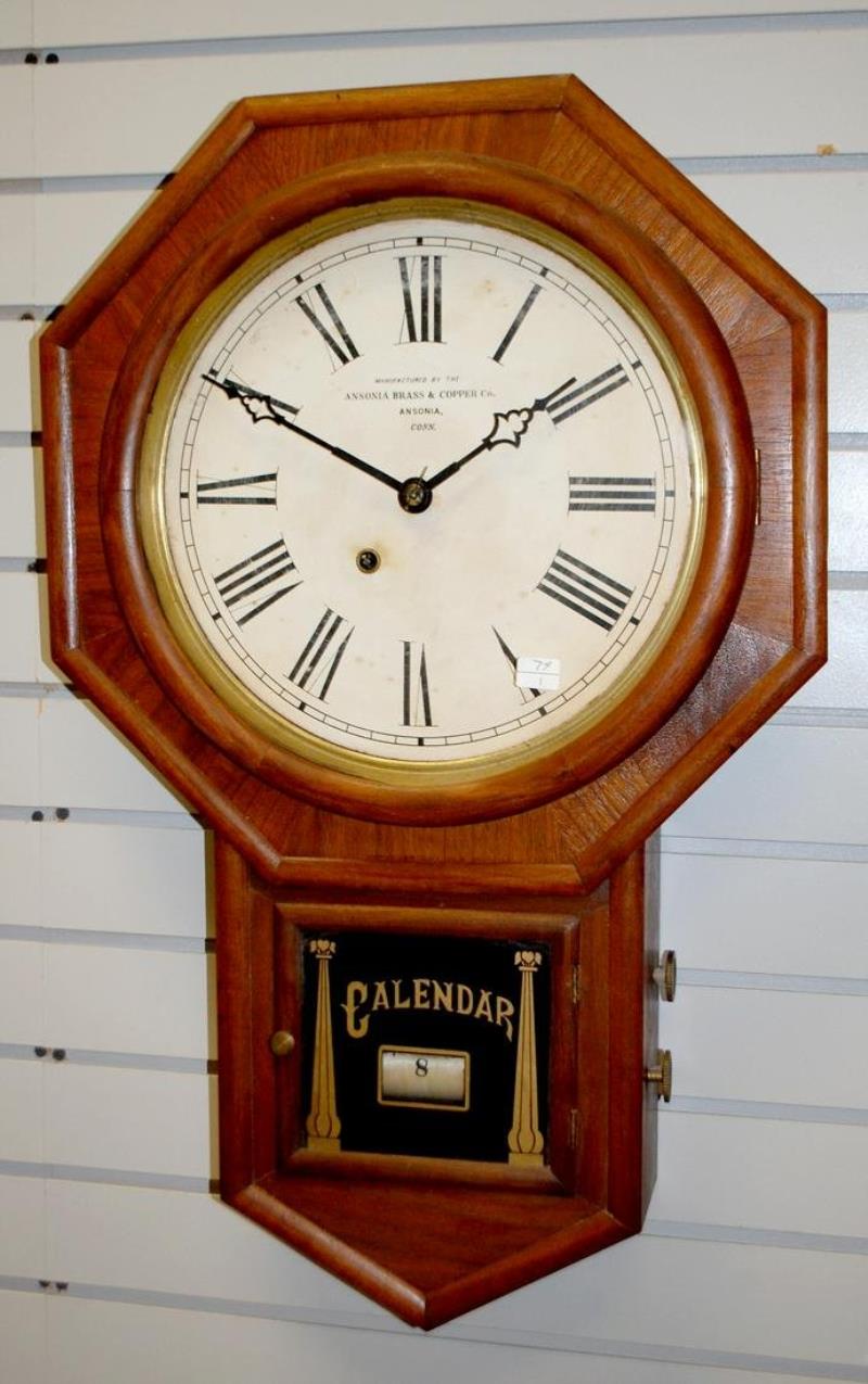 Antique Ansonia Novelty Calendar Wall Clock