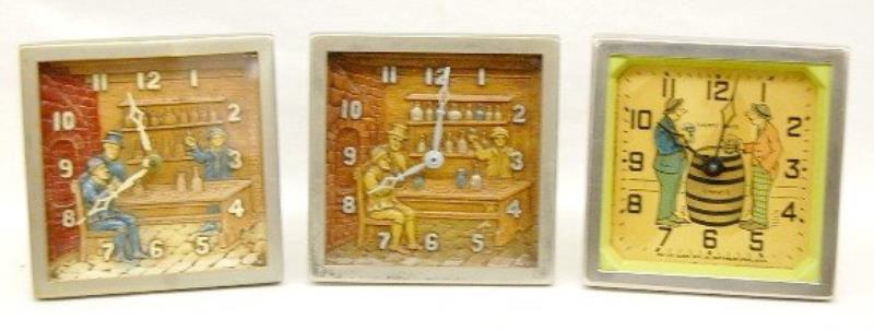 3 Lux Alarm Clocks Happy Days & Bar Scene