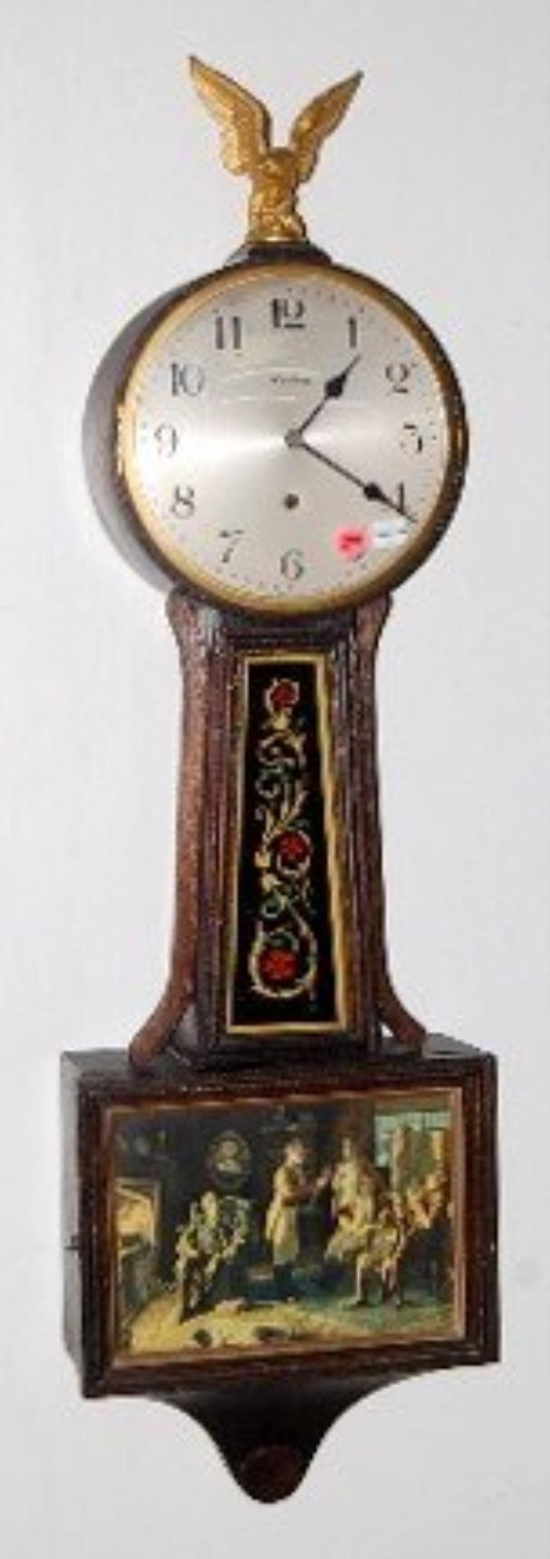 Waterbury Banjo Clock w/Eagle Top