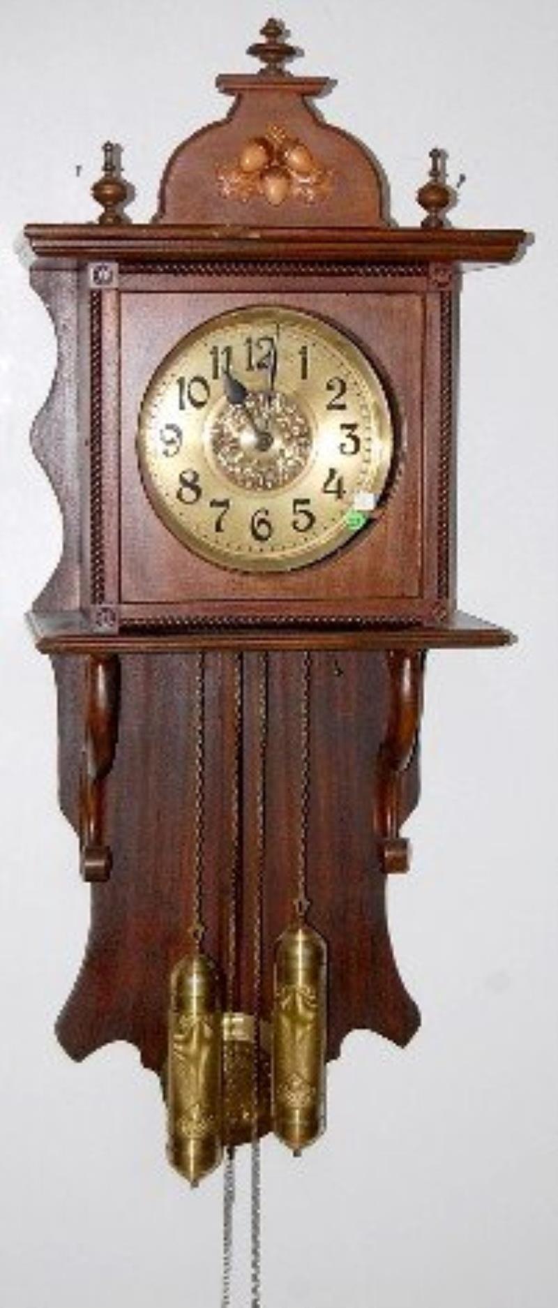 Mahogany Carved German Hanging Grandfather Clock